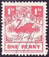 WESTERN AUSTRALIA 1d Carmine Stamp Duty Revenue Stamp FU - Fiscali