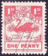 WESTERN AUSTRALIA 1d Carmine Stamp Duty Revenue Stamp FU - Steuermarken