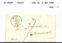 02 - AISNE - HIRSON - Lettre Du 11 Décembre 1838 - - 1801-1848: Vorläufer XIX