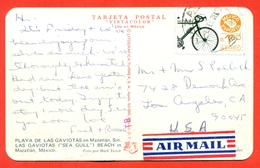 Mexico 1975. Postcard  Passed The Mail. Airmail. - Cycling