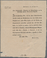 Bayern - Vorphila: KAISERSLAUTERN: Gedruckte Anordnung / Corr. Nr. 145 Vom 9. Juni 1812 An Die Bürge - Prephilately