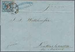 Bayern - Marken Und Briefe: 1850, 3 Kreuzer Platte I Auf Brief Von Nürnberg Am 8.Mai 1850 Nach Leute - Other & Unclassified