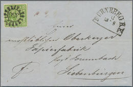 Bayern - Marken Und Briefe: 1852, 9 Kr Gelbgrün, Type III, Allseits Gleichmäßig Vollrandig, Auf Komp - Other & Unclassified