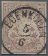 Bayern - Marken Und Briefe: 1867, 12 Kr. Hellbraunviolett Mit Seltenem Plattenfehler "rechte Obere E - Other & Unclassified
