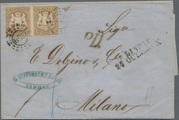 Bayern - Marken Und Briefe: 1868, 2 X 6 Kr Dkl'ockerbraun, Allseits Gerandet, Entwertet Mit OMR '289 - Other & Unclassified