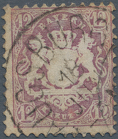 Bayern - Marken Und Briefe: 1870, Wappen 12 Kr. Dunkelbraunpurpur Mit WZ X (enge Rauten) Mit K1 "AUG - Other & Unclassified