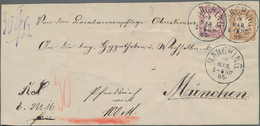 Bayern - Marken Und Briefe: 1886, 25 Pf. Gelbbraun Neben 5 Pf. Lila, Beide Wz. Senkr. Wellen, Auf We - Other & Unclassified