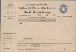 Oldenburg - Marken Und Briefe: 1867, Postanweisungs-Formular 'Großherzoglich Oldenburgischer Postbez - Oldenbourg