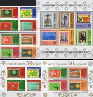 Türkiye Block 19,3491/8,VB+Bl.58/9 ** 95€ 1981 Stamp On Stamps 100.birthday Atatürk M/s Ss Blocs Hoja Sheets Bf CEPT - Collezioni & Lotti