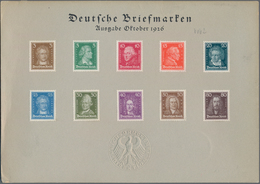Deutsches Reich - Weimar: 1926 , 10 Werte "Berühmte Deutsche", Dabei "20 Pf. Beethoven U. 50 Pf. Bac - Unused Stamps