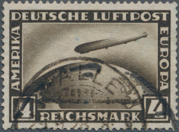 Deutsches Reich - Weimar: 1929, 4 RM Schwarzbraun Mit Plattenfehler "weißer Punkt Links Unten Am 'K' - Used Stamps