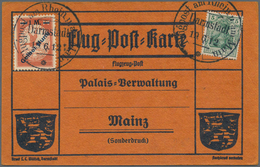 Deutsches Reich - Halbamtliche Flugmarken: 1912, 1 Mark Gelber Hund Mit Aufdruckfehler "Huna" (minim - Correo Aéreo & Zeppelin
