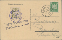 Deutsches Reich - Halbamtliche Flugmarken: 1925, Regensburger Osterflugtage, Flugmarke 10 Pf. Entwer - Correo Aéreo & Zeppelin