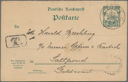 Deutsche Kolonien - Togo - Ganzsachen: 1902, Frageteil 5 Pfg. Schiffszeichnung Bedarfsgebraucht Ab " - Togo