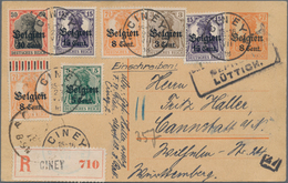 Deutsche Besetzung I. WK: Landespost In Belgien - Ganzsachen: 1918, GSK 8 C. Mit Nachträglichem Aufd - Ocupación 1914 – 18