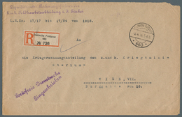 Militärmission: 1918, Feldpostbrief Des Kommando Jildirim Als Eingeschriebene Portofreie Dienstsache - Turquia (oficinas)