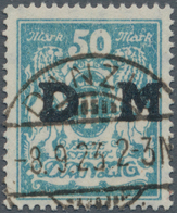 Danzig - Dienstmarken: 1923, Staatswappen, 50 Pf Mittelgrünlichblau Mit Aufdruck "D M", Zeitgerecht - Otros & Sin Clasificación