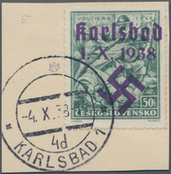 Sudetenland - Karlsbad: 1938, 50 H. Legionär Auf Briefstück Sauber Gestempelt "KARLSBAD 4.X.38", Sig - Sudetenland