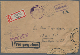 Alliierte Besetzung - Besonderheiten: 1948 R-Brief Aus Dem Kleinwalsertal Mit Violettem Stempel "Geb - Otros & Sin Clasificación