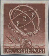 Berlin - Besonderheiten: 1950, ERP 20 Pf., UNGEZÄHNTER PROBEDRUCK In Schwärzlichgelbbraun. Das Welli - Otros & Sin Clasificación