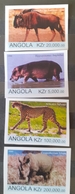 Animals ,Fauna , Leopard, Felinas Taurus, Bull,  Angola 1999 Set 4v. Mnh - Angola