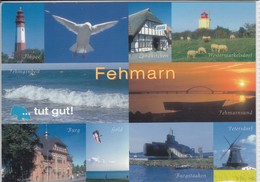 FEHMARN Ostseeinsel - Mehrfachansicht Mit Leuchtturm, Windmühle U.a., Luftpost - Fehmarn