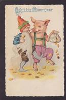 CPA Cochon Pig Position Humaine Circulé Gnome Lutin - Cerdos