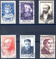 France N°989 à 994 (Série Personnages 1954) - Série Oblitérée - Cote 180€ - (F620) - Used Stamps