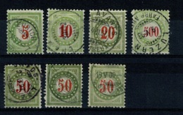 Ref 1355 - Switzerland 7 X Fine Used Early Postage Due Stamps - Portomarken