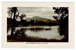 Ref 1357 - Real Photo Postcard - Loch Lomond & Ben Lomond - Dunbartonshire Scotland - Dunbartonshire