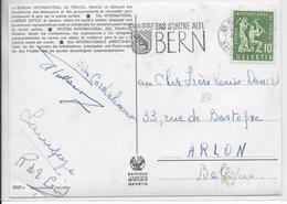 SUISSE - SERVICE / B.I.T - 1959 - CP ILLUSTREE Du BUREAU INTERNATIONAL Du TRAVAIL à GENEVE - De BERN => ARLON (BELGIQUE) - Service