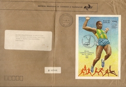 Brazil - Triple Jump Olympic Champion -Souvenir Sheet And Postmark (real Circulated) - Springconcours