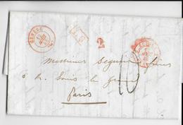 SUISSE - 1843 - LETTRE De GENEVE => PARIS Avec ENTREE Par FERNEX - Poststempel