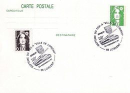 France 1991 Postal Stationery Card; Railway Trains; TGV SNCF; Lorient Cancellation: Cote Of Arms; Sailing Ship - Eisenbahnen