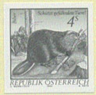 Austria (1982) Beaver.  Black Print.  Scott No 1222, Yvert No 1547.  Endangered Species. - Ensayos & Reimpresiones