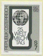 AUSTRIA (1982) Globe. Black Print. Scott No 1211, Yvert No 1534. 25th World Milk Day. - Prove & Ristampe