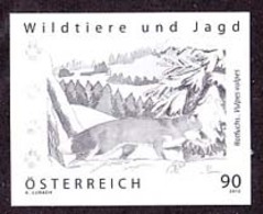 AUSTRIA (2012) Red Fox. Black Print. Wildlife And Hunting Series - Proofs & Reprints