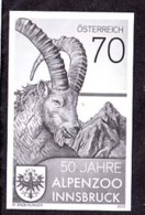 AUSTRIA (2012) Steinbock. Black Print. Alpine Zoo In Innsbruck. - Proofs & Reprints