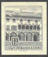 AUSTRIA (1962) Kornmesser House. Black Print On Thick Paper. Scott No 694, Yvert No 955A. - Essais & Réimpressions