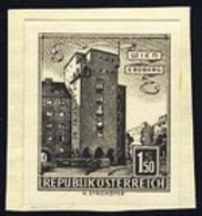 AUSTRIA (1958) Rabenhof Building. Black Print. Scott No 623, Yvert No 872a. - Ensayos & Reimpresiones