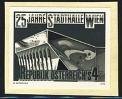 AUSTRIA (1983) Stadthall. Black Print. Scott No 1244, Yvert No 1571. - Proeven & Herdruk