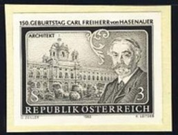 AUSTRIA (1983) Baron Carl Von Hasenauer. Museum Of Natural History. Black Print. Scott No 1248 - Proeven & Herdruk