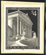 AUSTRIA (1983) Parliament Building. Black Print. Scott No 1261, Yvert No 1589. - Probe- Und Nachdrucke