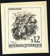 AUSTRIA (1980) Kufstein Fortress. Black Print. Scott No 1108, Yvert No 1479. - Proeven & Herdruk