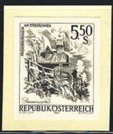 AUSTRIA (1982) Peace Chapel, Stoderzinken. Black Print. Scott No 1105, Yvert No 1539. - Proofs & Reprints