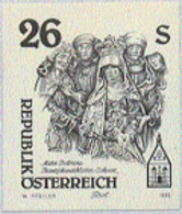 AUSTRIA (1995) Franciscan Monastery. Black Print. Scott No 1613a, Yvert No 1999. - Proeven & Herdruk