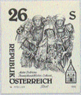 AUSTRIA (1995) Franciscan Monastery. Black Print. Scott No 1613a, Yvert No 1999. - Essais & Réimpressions