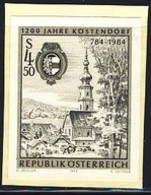 AUSTRIA (1984) Kostendorf 1200th Anniversary. Black Print. Scott No 1270. - Ensayos & Reimpresiones