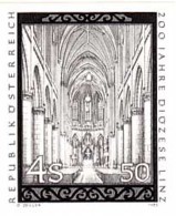 AUSTRIA (1985) Interior Of Church. Black Print. Linz Diocese Bicentenary. Scott No 1302, Yvert No 1631. - Ensayos & Reimpresiones