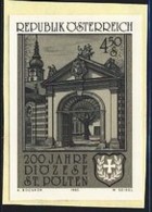 AUSTRIA (1985) St. Polten Diocese. Black Print. Scott No 1314, Yvert No 1643. - Probe- Und Nachdrucke